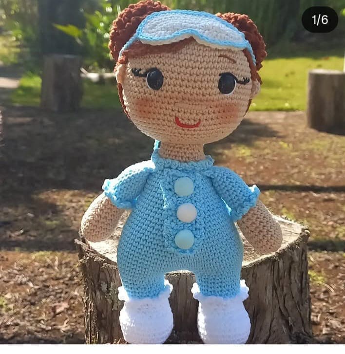 Boneca De Pijama Em Amigurumi