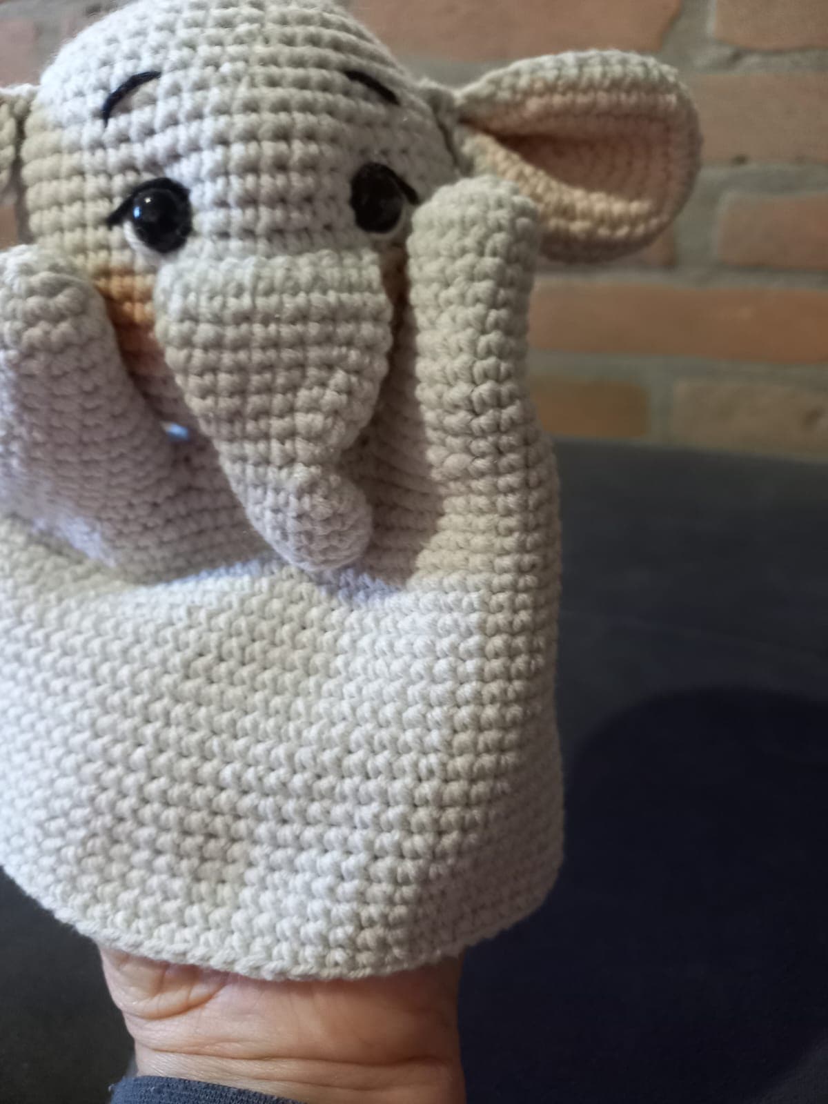 Fantoche Elefante Em Amigurumi