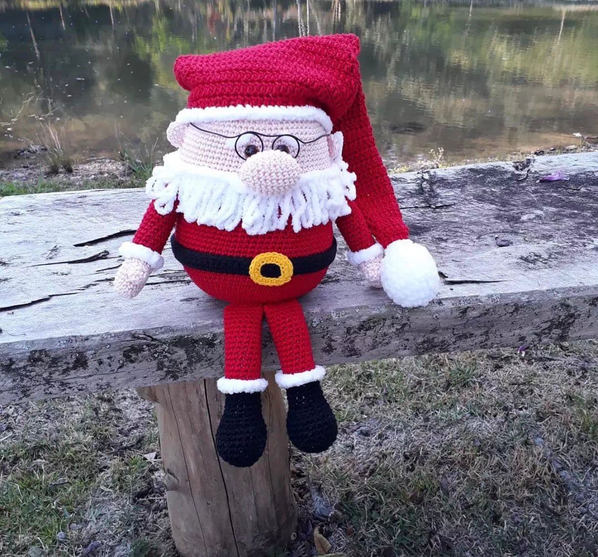 Papai Noel Redondinho Em Amigurumi